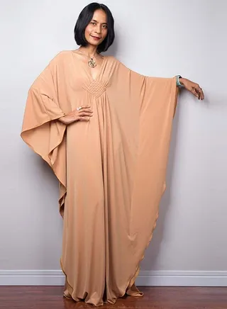 Women Bathing Suit Cover Up Beach Maxi Dresses Loose Oversized Smock Gown Holiday Sun Protection Apricot Yellow 