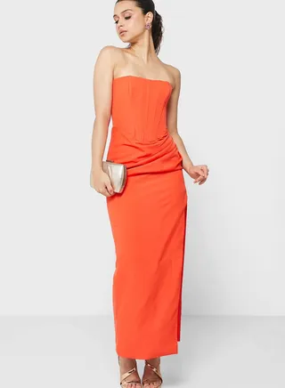 Bardot Side Slit Dress 
