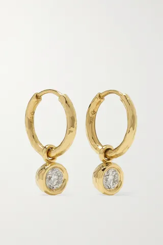 Octavia Elizabeth - + Net Sustain 18-karat Recycled Gold Diamond Hoop Earrings - One size