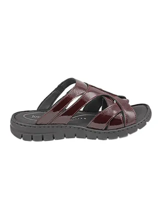 Textured Leather Sandals Bordo 