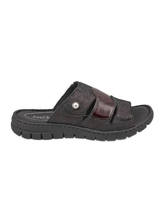 Textured Leather Sandals Bordo 