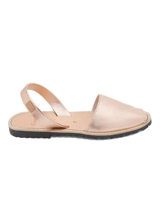 Madona Leather Sling Back Casual Sandals Rose Gold 