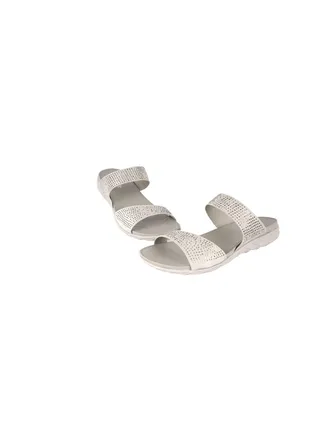 Michelle Morgon Ladies Double Strap Comfort Sandals  Silver 092-2275 