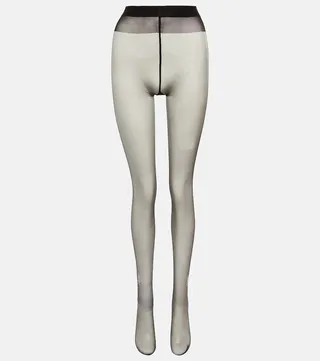 Monogram crystal-embellished tights