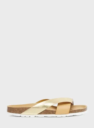 Mildura Criss-Cross Leather Strap Sandals 