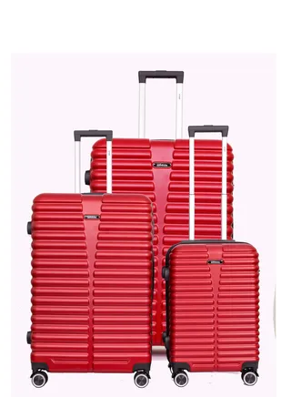 Destiny Set of 3 Luggage | Hardside Soft Handle Trolley with Universal Lock |Double 360° 4 Wheeler| Cabin-20 Inch, Medium- 24 Inch, Large-28 Inch| Red 
