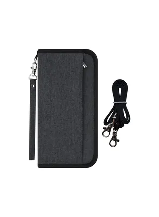 Passport Holder Travel Wallet, All-round RFID Blocking Family Travel Document Holder Organiser, Waterproof Holiday Passport Holder for ID Card, Credit Cards, Money, Coins (Black) 