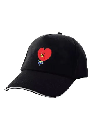 Cartoon Printed Baseball Cap Black 
