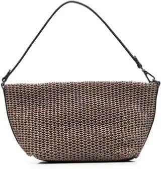 Raffia-Effect Shoulder Bag