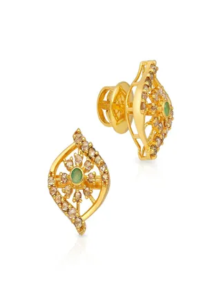22 Carat 916 Purity Yellow Gold Uncut Diamond Earring EGNFNC171ER1_Y For Women 