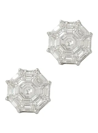 18 Karat White Gold Diamond Earrings 