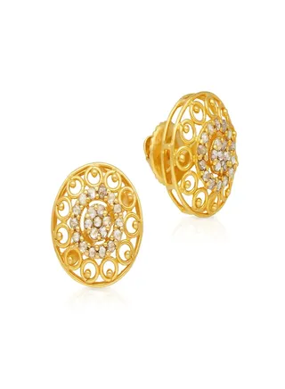 22 Carat 916 Purity Yellow Gold Uncut Diamond Earring ENTFNC005ER5_Y For Women 