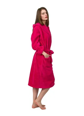 Pinkish Red Color Lightweight Cotton Summer Unisex Terry Spa Bathrobe XXL Size 