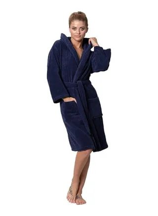 Navy Blue Color Classic Hotel and Spa Quality Bathrobe Large Size 