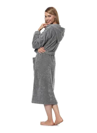 Grey Color Dressing Gown Bathrobe Small size Nightwear 