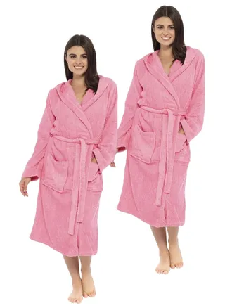 2 Pieces Pink Color Terryd  Bathrobe Medium Sizes 