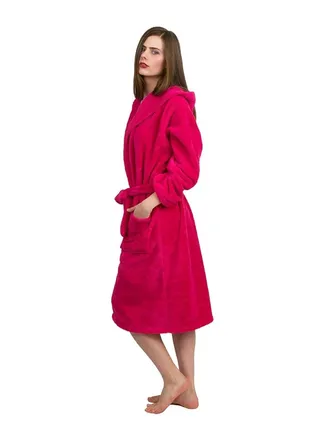 Pinkish Red Color Spa Terry Bathrobe Small size 