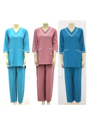 Housemaid Uniform Maid & Nanny Scrub Suit 3-piece set 