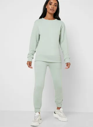 Essential Sweatshirt Jogger Set Mint Green 