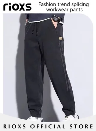 Men's Casual Athletic Cargo Pants Jogger Gym Pants Fashion Plus Size Loose Sports Pants with 4 Pockets 