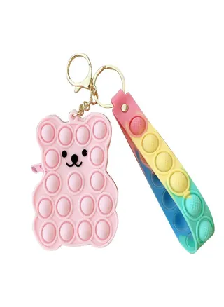 Nikitas Push Bubble Sensory  Toys Mini Wallet Kids Bag Silicone Coin Purse 