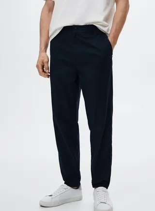 Cuffed Slim Fit Trousers 
