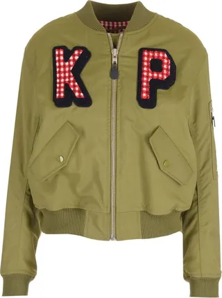 Kenzo Retro Logo-Patch Zipped Bomber Jacket