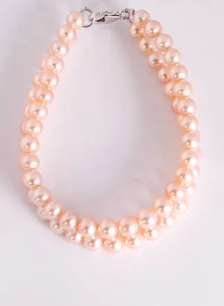 Bracelet 2st 19cm, Freshwater Pearls, A Quality, Natural Multi Color, 6.0-5.5MM, 18KW 