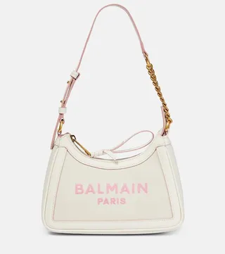 Small logo canvas shoulder bag