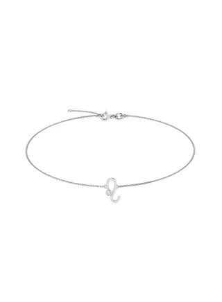 Capri Gold 18K White Gold Leo Zodiac Sign Bracelet with Diamond 