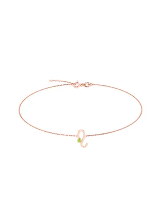 Capri Gold 18K Rose Gold Leo Zodiac Sign Bracelet with Peridot 