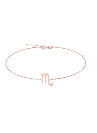 Capri Gold 18K Rose Gold Scorpio Zodiac Sign Bracelet with Diamond 