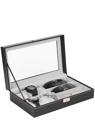 6 Watch Slots 3 Sunglass Slots Case Organizer 