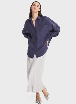 Ruffle Detailed Button Down Shirt