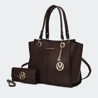 MKF Collection by Mia K Ivy Vegan Leather Women’s Tote Bag - Brown