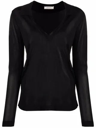 V-neck knitted jumper