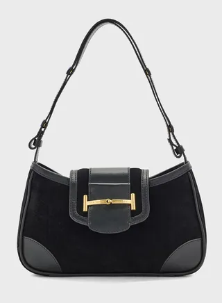 Edalani Suede Equestrian Shoulder Bag