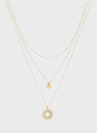 LILOU TRIPLE MINI PEARL SUN Necklace