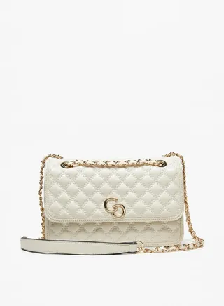 Women's Quilted Crossbody Bag with Chain Link Strap
