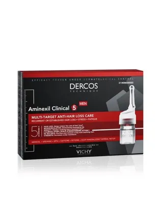 Vichy Dercos Aminexil Clinical 5 Anti-Hair Fall Treatment for Men x21 Doses 6 ml