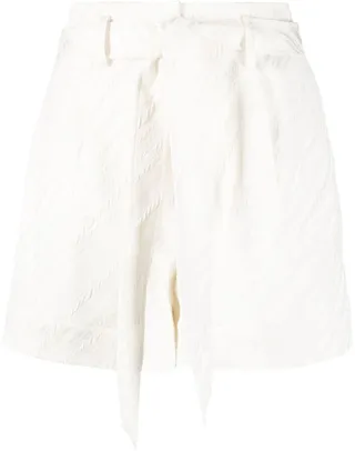 Textured Belted Tailored Shorts