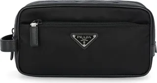 Prada Logo Plaque Travel Pouch