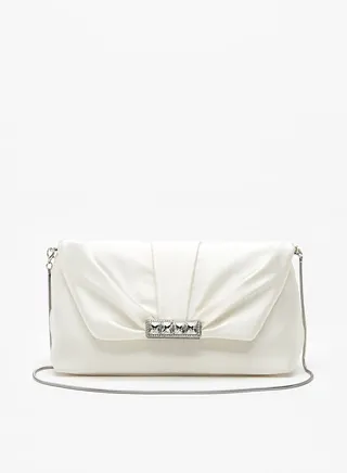 Women's Embellished Crossbody Bag with Detachable Chain Strap and Magnetic Closure