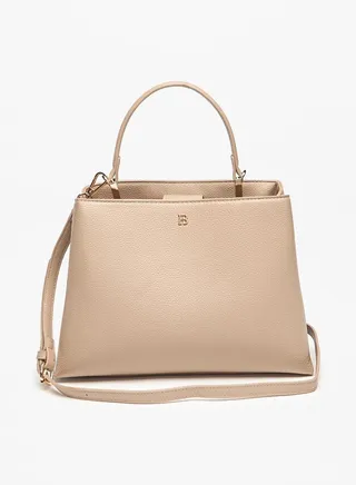 Women Textured Tote Bag with Magnetic Closure and Double Handle