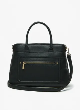 Solid Tote Bag with Double Handles