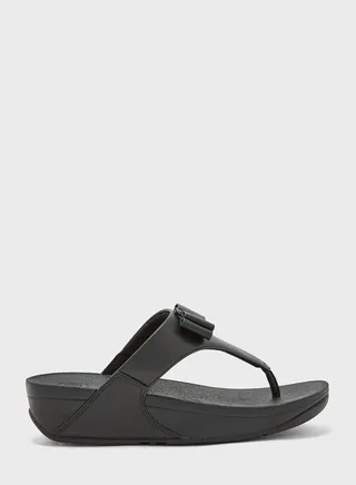 Lulu Bowtoe Post Wedge Sandals