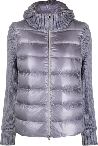 Padded-Panel Zip-Fastening Jacket