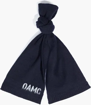 Jacquard-knit wool-blend scarf