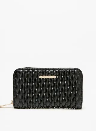 Women Quilted Zip Around Wallet