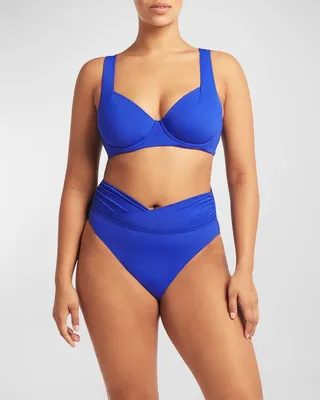 Essentials Wrap High-Waisted Bikini Bottoms